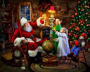 Santa's Magic Domestic Scene Jigsaw Puzzle By Vermont Christmas Company