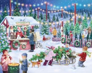 Christmas Tree Farm Snow Jigsaw Puzzle By Vermont Christmas Company