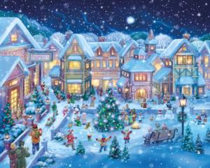 Holiday Village Square Christmas Jigsaw Puzzle By Vermont Christmas Company