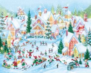 Elf Village Christmas Jigsaw Puzzle By Vermont Christmas Company