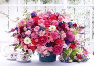 Pink Flower Basket Flower & Garden Jigsaw Puzzle By Puzzlelife