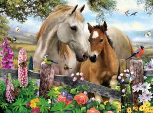 Meadow Horses Flower & Garden Jigsaw Puzzle By Puzzlelife