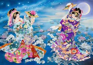 Star And Moon Asian Art Jigsaw Puzzle By Puzzlelife