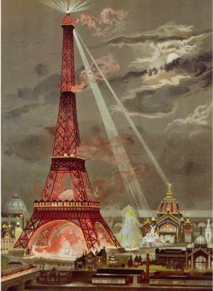 Embrasement De La Tour Eiffel Pour L'Exposition Universelle De 1889