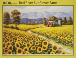 Red River Sunflower Farm Sunflower Jigsaw Puzzle By Puzzlelife