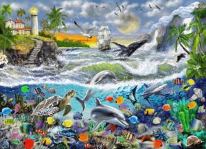 Aquatic Island Seascape / Coastal Living Jigsaw Puzzle By Brain Tree