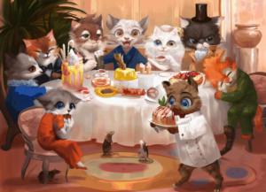 Cat's Dinner Cats Jigsaw Puzzle By Brain Tree