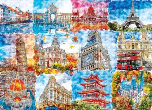 Colorful Wonders Landmarks / Monuments Jigsaw Puzzle By Brain Tree