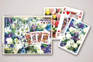 Double deck play.cards. Floral Paradise Blue By Piatnik