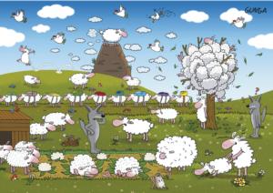 Sheep in Paradise - Scratch and Dent - Scratch and Dent Farm Animal Jigsaw Puzzle By Piatnik