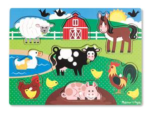 Farm Peg Puzzle Farm Animal Chunky / Peg Puzzle By Melissa and Doug