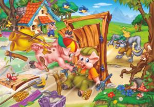 Three Little Pigs Sticks Children's Cartoon Children's Puzzles By D-Toys
