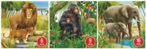 Lion, Monkey, & Elephant Animal 3-Pack Jungle Animals Multi-Pack By D-Toys