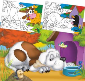 Dog Color Me 24 Set of 3 Farm Animal Coloring Puzzle By D-Toys