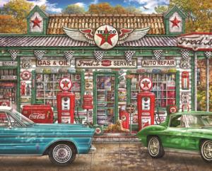Fred's Service Station Nostalgic / Retro Jigsaw Puzzle By Springbok