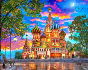 Sunset at St Basil's Russia Jigsaw Puzzle By Springbok