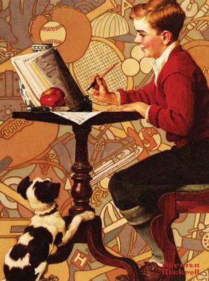 Boy Reading Catalog Nostalgic & Retro Jigsaw Puzzle By Karmin International