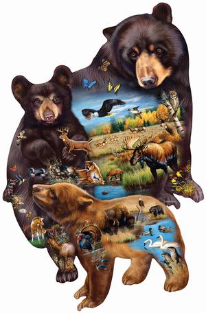 Cobble Hill JIGSAW PUZZLE Bears In Forest 500 Piece New Factory Sealed