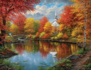 Autumn Tranquility Churches Large Piece By SunsOut
