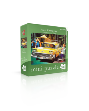 Car Camping - 1958 Brookwood Wagon Mini Puzzle Americana Miniature Puzzle By New York Puzzle Co