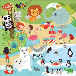At the Zoo - Scratch and Dent Animals Children's Puzzles By Chronicle Books