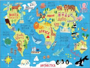 Map of the World Maps & Geography Children's Puzzles By Mudpuppy