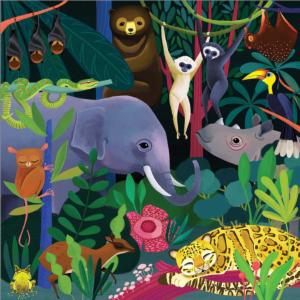 Jungle Illuminated Animals Jigsaw Puzzle By Mudpuppy