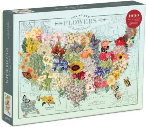 Wendy Gold USA State Flowers United States Jigsaw Puzzle By Galison