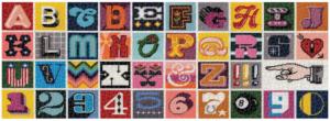 Needlepoint A to Z Alphabet/Numbers Panoramic Puzzle By Galison