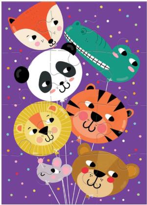 Animal Balloons Greeting Card Puzzle Birthday Jigsaw Puzzle By Mudpuppy