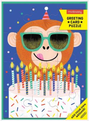 Monkey Cake Greeting Card Puzzle Birthday Jigsaw Puzzle By Mudpuppy