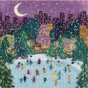 Merry Moonlight Skaters Foil Puzzle