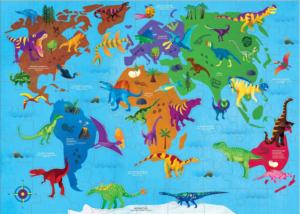Dinosaur World Geography Puzzle Maps & Geography Children's Puzzles By Mudpuppy