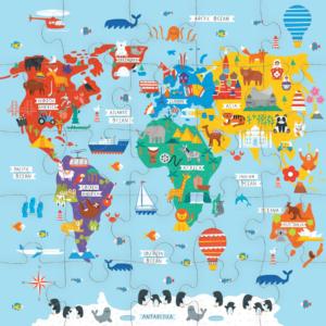 Map of the World Jumbo Puzzle Maps & Geography Children's Puzzles By Mudpuppy