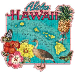 Hawaii Mini Shaped Puzzle United States Jigsaw Puzzle By Galison