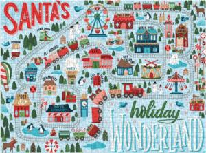 Santa's Wonderland Christmas Jigsaw Puzzle By Galison