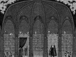 Dracula in Dr. Seward's Library Monochromatic Jigsaw Puzzle By Pomegranate