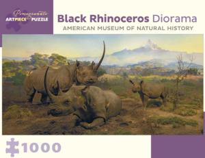 Black Rhinoceros Diorama Safari Animals Jigsaw Puzzle By Pomegranate