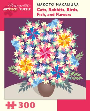 Cats, Rabbits, Birds, Fish, and Flowers Flower & Garden Jigsaw Puzzle By Pomegranate