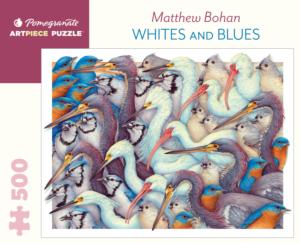 Whites and Blues Birds Jigsaw Puzzle By Pomegranate