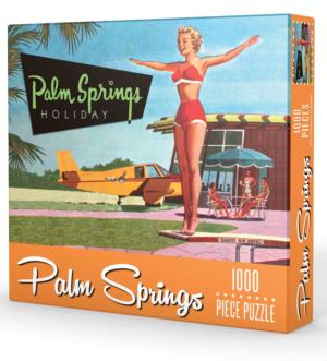 Palm Springs Holiday Nostalgic / Retro Jigsaw Puzzle By Gibbs Smith