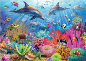 Coral Reef Dolphin Jigsaw Puzzle By Peter Pauper Press