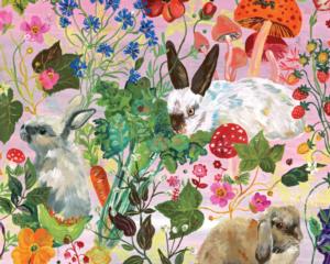 Rabbits Flower & Garden Jigsaw Puzzle By Workman Publishing