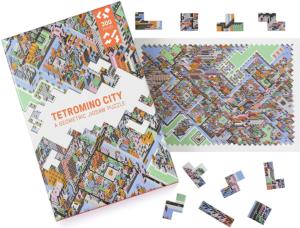 Tetromino City Pattern & Geometric Jigsaw Puzzle By Laurence King