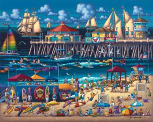 Huntington Beach Americana & Folk Art Jigsaw Puzzle By Dowdle Folk Art