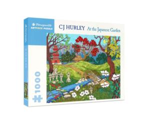 At the Japanese Garden  Asian Art Jigsaw Puzzle By Pomegranate