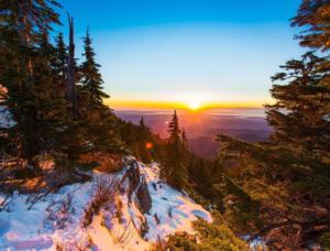 Sunset in the Snowy Forest Sunrise & Sunset Jigsaw Puzzle By All Jigsaw Puzzles