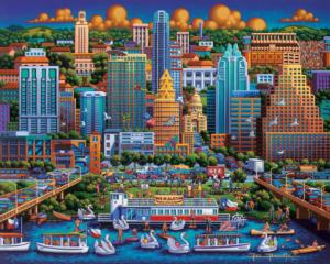 Austin Cities Wooden Jigsaw Puzzle By Dowdle Folk Art