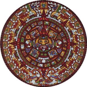 Aztec Calendar Cultural Art Round Jigsaw Puzzle By Dowdle Folk Art