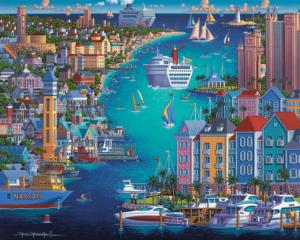 Bahamas Boats Jigsaw Puzzle By Dowdle Folk Art